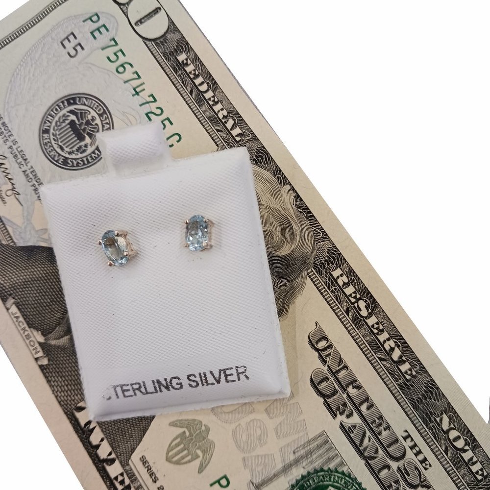 Blue Topaz Stud Earrings